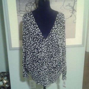 Plus Size Black and white 2 piece Blouse